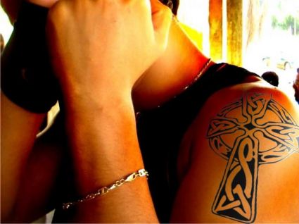 Celtic Cross Tattoos On Shoulder